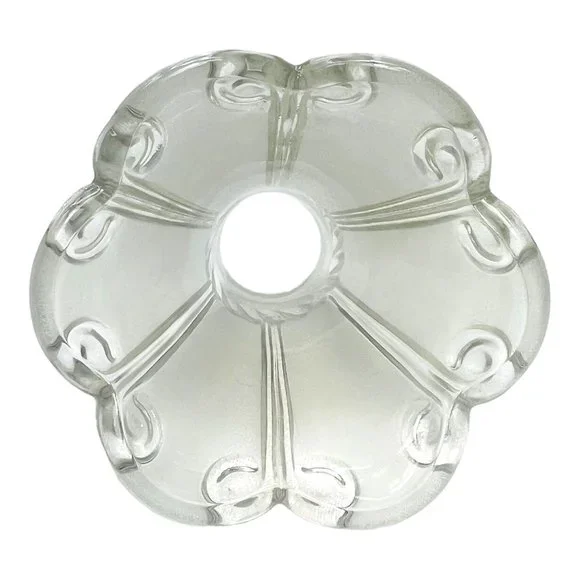 Vintage Clear Frosted Replacement Thick Glass Lamp Shade Bell Etched Ceiling Fan - Picture 6 of 13